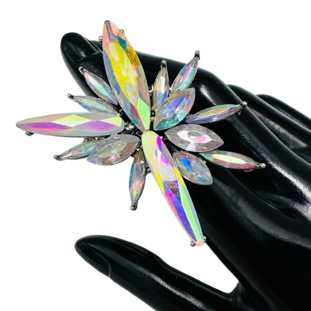 Giant Cosmic Starburst AB adjustable statement cocktail ring